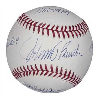 Johnny Bench Signed OML Selig Baseball With Multiple Inscriptions (JSA)